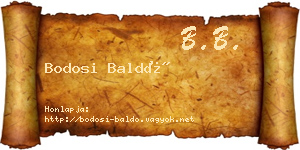 Bodosi Baldó névjegykártya